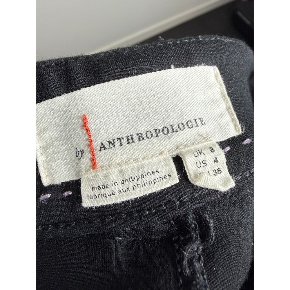 Anthropologie Wide Leg Black Pants | High Waisted Tailored Stretch | Modern Chic - Picture 5 of 6